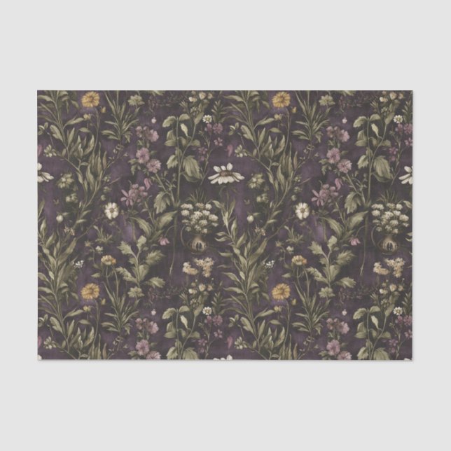 Twilight Garden Tissue - Verzauberte Blumen Seidenpapier (Vorderseite)