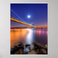 Twilight, George Washington Bridge, Palisades, NJ.