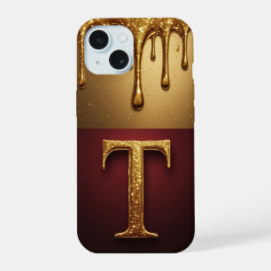 💎 Twilight Glitter T Monogram Tropf Luxus iPhone 15 Hülle