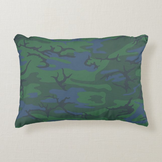 Twilight Green Camouflage Throw Kissen (Vorderseite)