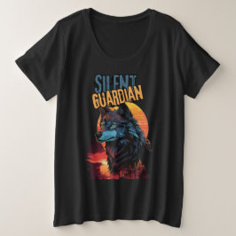 Twilight Guardian: Blauer Wolf in der Dämmerung Große Größe T-Shirt