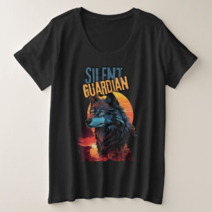 Twilight Guardian: Blauer Wolf in der Dämmerung Große Größe T-Shirt