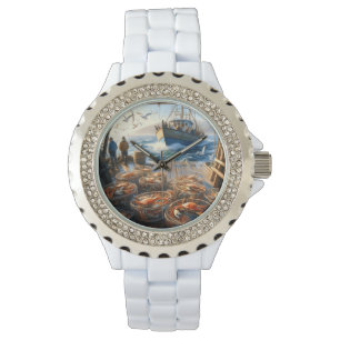 Twilight Harvest Fischer sammeln Krebse Armbanduhr