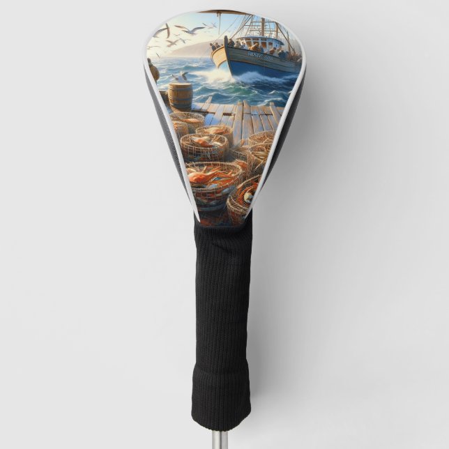Twilight Harvest Fischer sammeln Krebse Golf Headcover (Vorderseite)