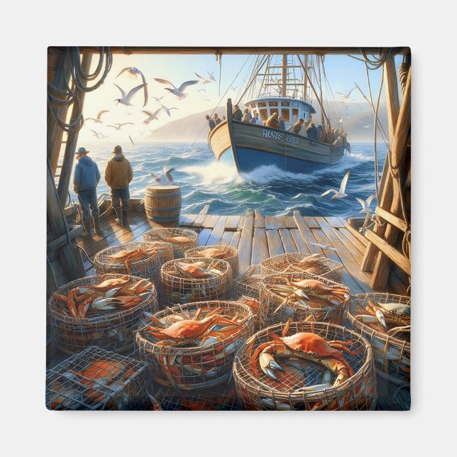 Twilight Harvest Fischer sammeln Krebse Magnet (Vorne)