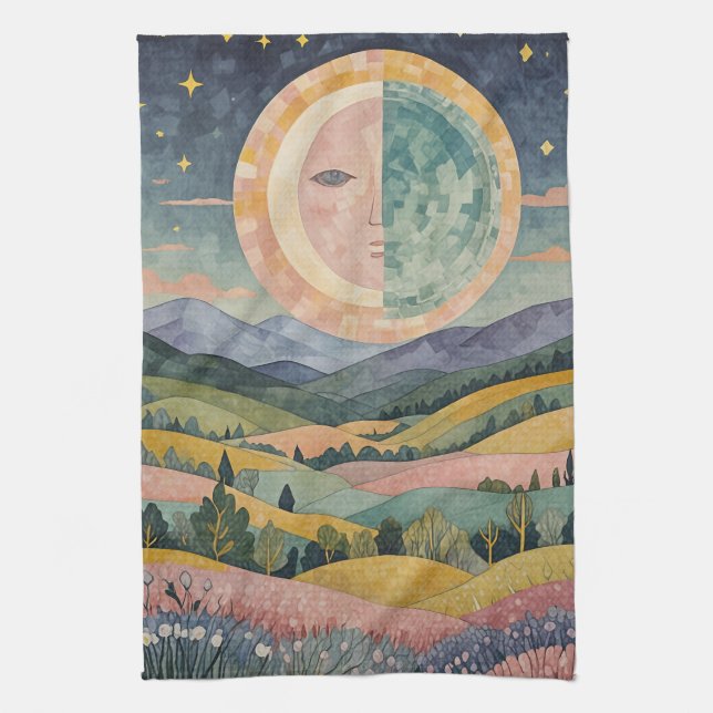 Twilight Hillside Geschirrtuch (Vertikal)