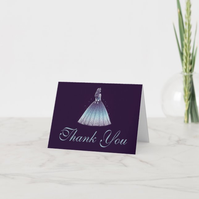 Twilight Lila Quinceañera Dankeskarte (Vorderseite)
