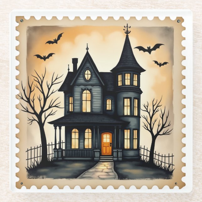 Twilight Manor: Eine Spuk Einladung Glasuntersetzer (Vorderseite)