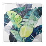 Twilight Palms - Palm Blätter Fliese<br><div class="desc">"Twilight Palms II" von Grace Popp. Eine Sammlung tropischer Vegetation in einem Aquarell-Stil.</div>