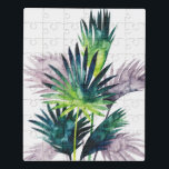 Twilight Palms - Palm Fronds Puzzle<br><div class="desc">"Twilight Palms III" von Grace Popp. Die tropische Vegetation im Aquarell-Stil.</div>