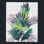 Twilight Palms - Palm Fronds Puzzle<br><div class="desc">"Twilight Palms III" von Grace Popp. Die tropische Vegetation im Aquarell-Stil.</div>