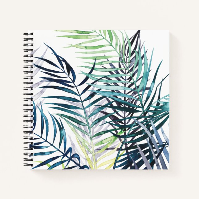 Twilight Palms - Tropische Blätter Notizbuch (Vorderseite)