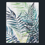 Twilight Palms - Tropische Blätter Puzzle<br><div class="desc">"Twilight Palms I" von Grace Popp. Die tropische Vegetation im Aquarell-Stil.</div>