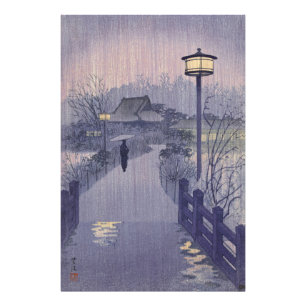 Twilight Rain auf dem Weg nach Shinobazu in Japan Fotodruck