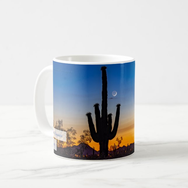 Twilight Saguaro Psalm 18:28 KJV Kaffeetasse (Vorderseite Links)