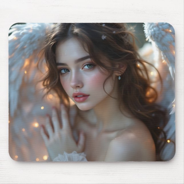Twilight Seraph - Glühender Engel aus Abend Light Mousepad (Vorne)