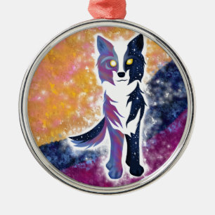 Twilight Sky Wolf Ornament Aus Metall