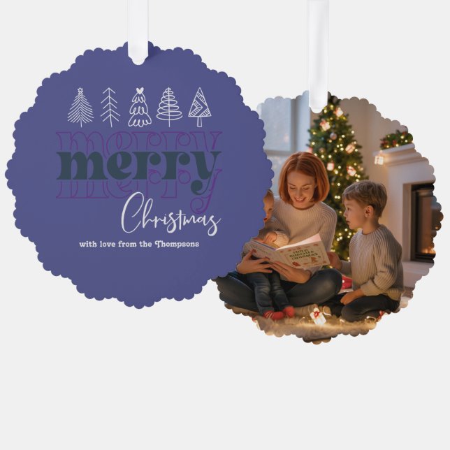 Twilight Sparkle Scribble Merry Christmas Keepake Ornament Karte (Vorderseite/Rückseite)