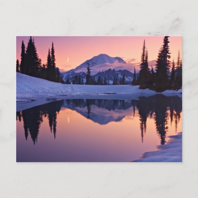 Twilight, Tarn und Crescent Moon Postkarte (Vorderseite)
