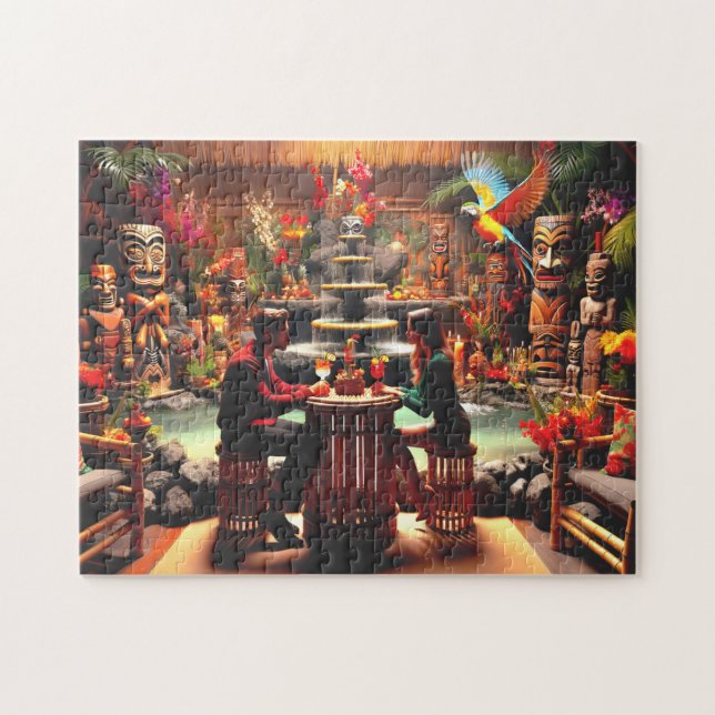 Twilight Tiki Bar Intimate Jungle Scene (Horizontal)