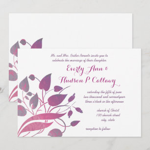 Twilight und Magenta Lila Floral Wedites Einladung