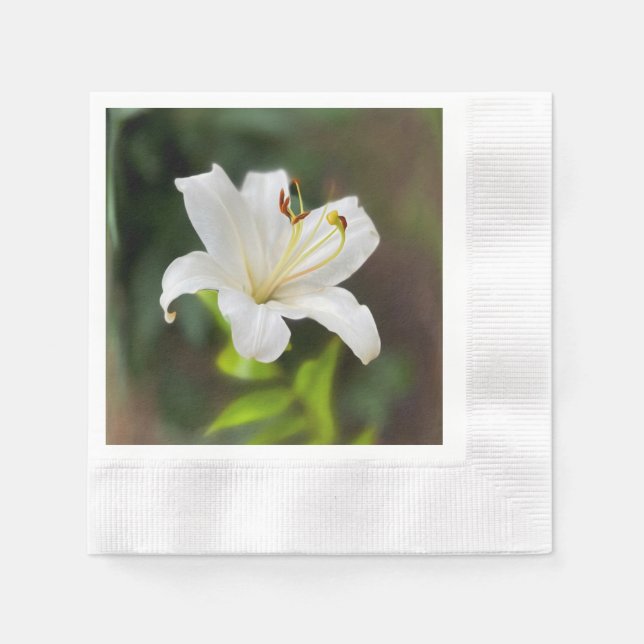 Twilight Weiße Lilie Serviette (Vorderseite)