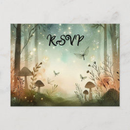 Twilight Whispers vom Wald Einladungspostkarte