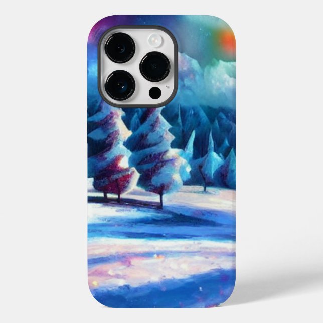 Twilight Winter Wonderland mit Glühbirnen Case-Mate iPhone 14 Pro Hülle (Rückseite)