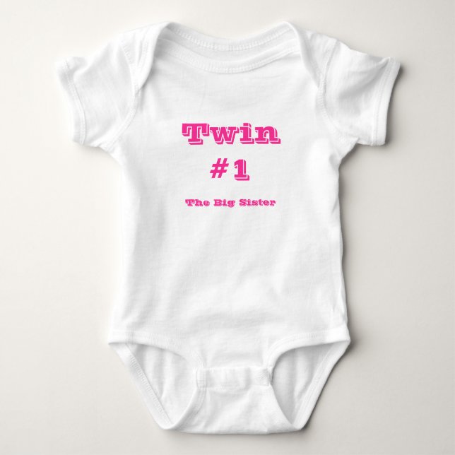 Twin#1, die große Schwester Baby Strampler (Vorderseite)