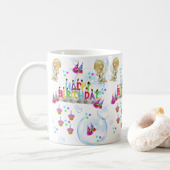 Twin Angels Tasse Happy Birthday Tasse (Mit Donut)