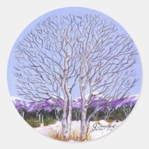 Twin Aspens Runder Aufkleber