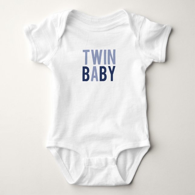Twin Baby A Blue Strampler (Vorderseite)