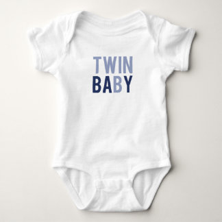 Twin Baby B Blue Baby Strampler