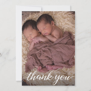 Twin Baby Birth Ankündigung Vielen Dank