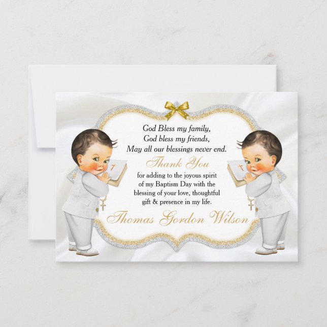 Twin Baby Boys ys Baptism Communion Merci (Devant)