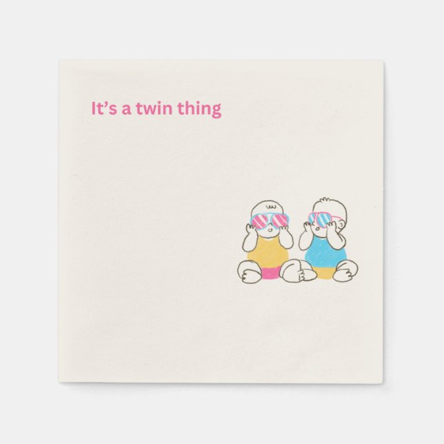 Twin Baby Cocktail Napkins Serviette (Vorderseite)