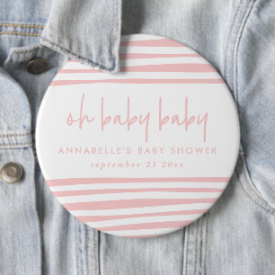 Twin baby dusche pink mädchen moderne typografie P Button