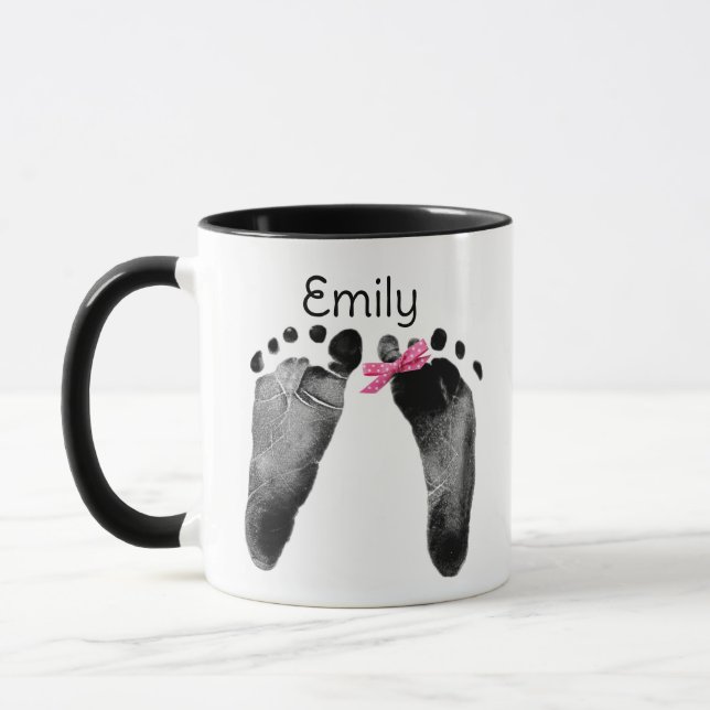 Twin Baby Footprints Tasse (Links)