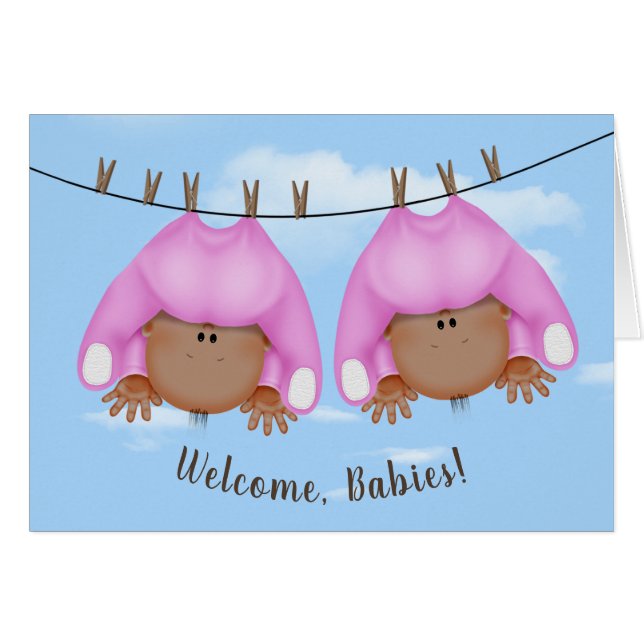 Twin Baby Girls On Clothesline (Devant horizontal)