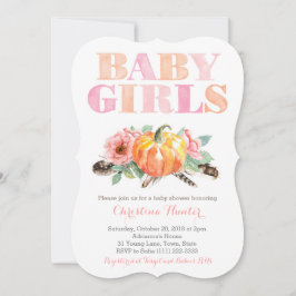 Twin Baby Girls Pumpkin Free Spirit Baby Dusche Einladung
