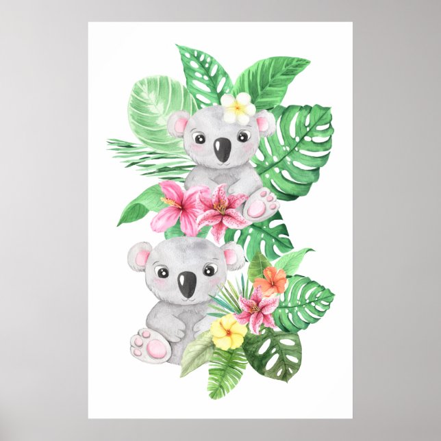 Twin Baby Koalas Poster (Vorne)