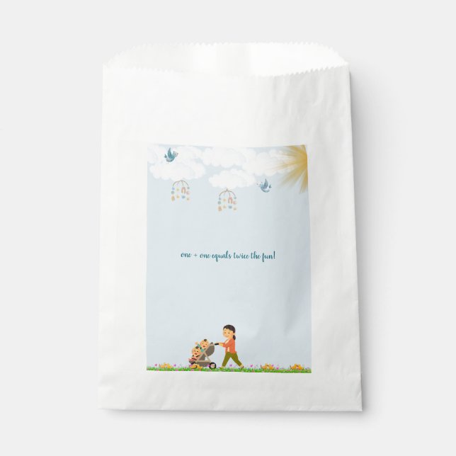Twin Baby Showbücher Geschenktütchen (Vorderseite)