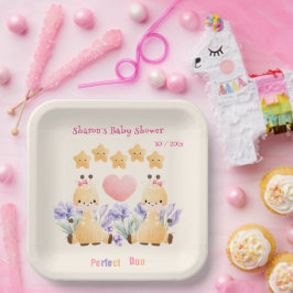 Twin Baby Shower | Niedliche Giraffe Babydusche Pappteller
