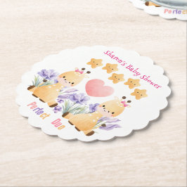 Twin Baby Shower | Niedliche Giraffe Babydusche Untersetzer