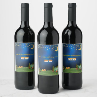 Twin Baby Shower Wine Labels Weinetikett