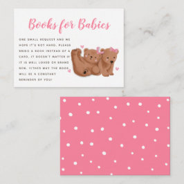 Twin Bears Theme Girls Babydusche Anfrage Begleitkarte