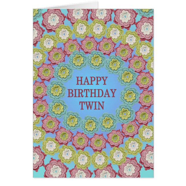 Twin Birthday Crochet Blume (Vorne)