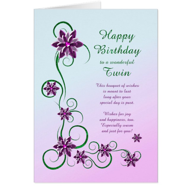 Twin Birthday mit Rollen und Blume (Vorne)