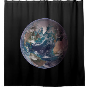 Twin Blue Marbles - West - Planet Erde Duschvorhang