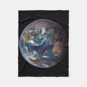 Twin Blue Marbles - West - Planet Erde Fleecedecke